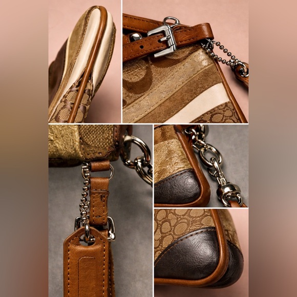 Coach Tan and Brown Patchwork Wristlet - Picture 6 of 6